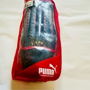 Puma Black and Red Momentta Shin Guards